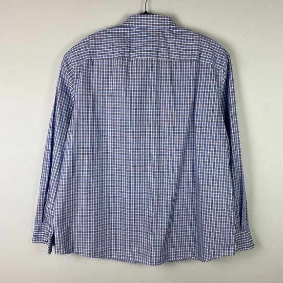 UNTUCKit Shirt Mens 3XL Wrinkle Free Blue Plaid Button Up - Picture 5 of 9